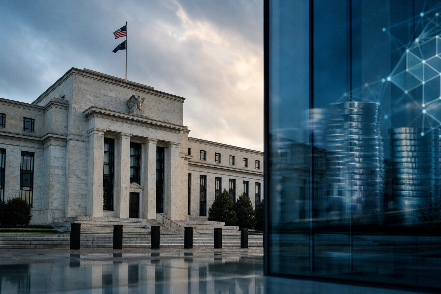 Edifício do Federal Reserve em Washington, D.C., representando a discussão sobre regras para emissores de stablecoins